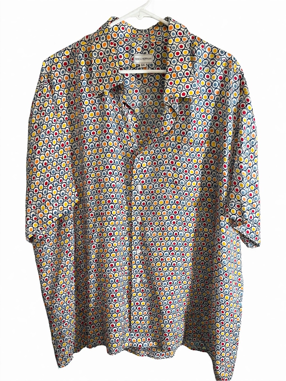 Maus & Hoffman XXL Geometric Circle Print Button Down Shirt Luxury Designer